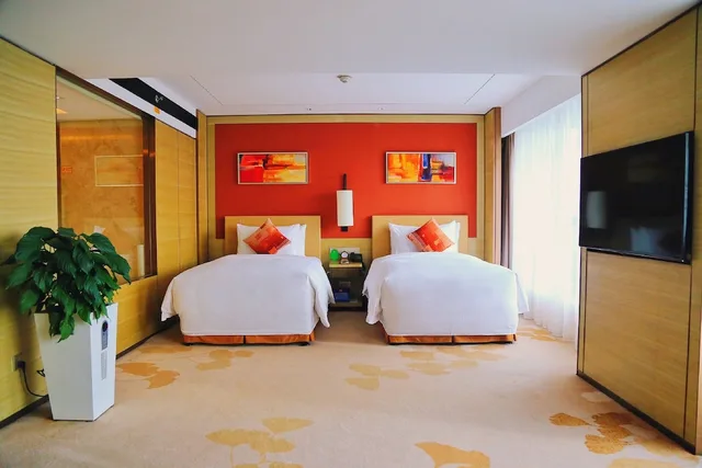 غرفة ديلوكس بسريرين منفصلين بإطلالة على المدينة، Grand Metropark Hotel Beijing 2/5