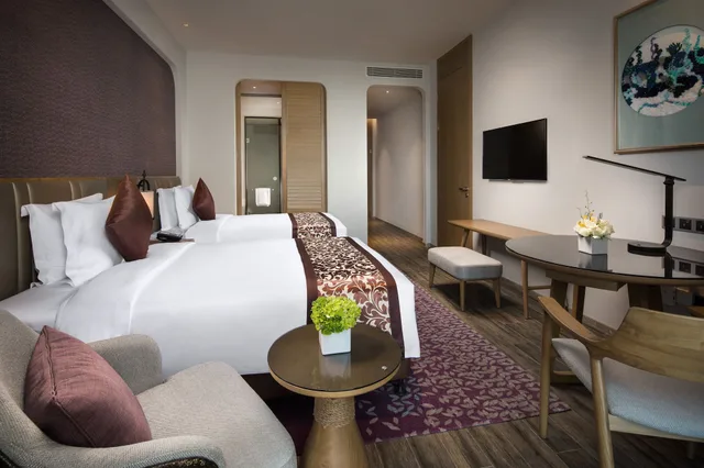 غرفة بريميوم بسرير كينج مع دخول صالة النادي لذوي الإعاقة، Crowne Plaza Qingdaoorientalmoviemetropolis 6/8