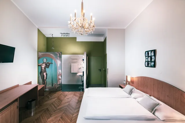 غرفة بسرير مزدوج أو سريرين منفصلين، Boutique Hotel Donauwalzer 9/10