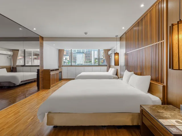 غرفة ديلوكس رباعية بسريرين مزدوجين، Guide Hotel Taipei Bade 1/2