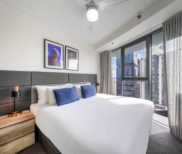 غرفة بإطلالة على النهر بغرفتي نوم، Oaks Brisbane Felix Suites 1/2