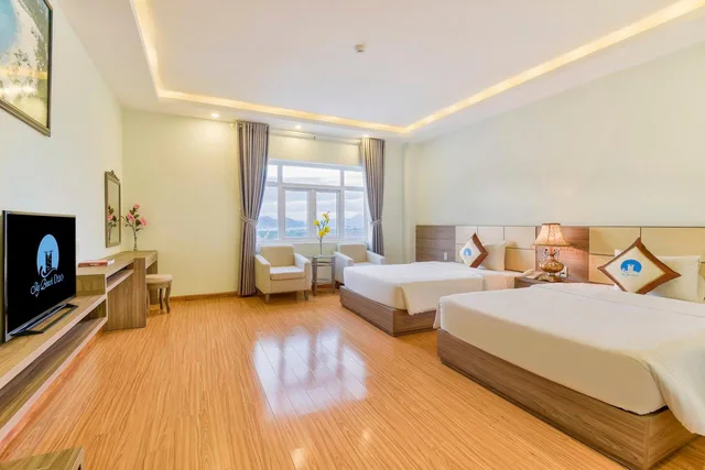 غرفة بريميير بسريرين منفصلين بإطلالة على البحر، Sky Beach D20 Nha Trang Hotel 1/1