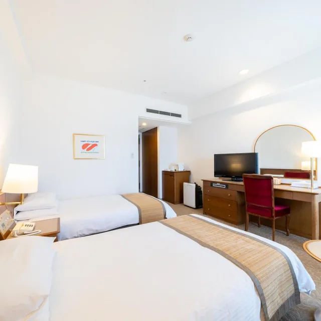 غرفة قياسية بسريرين منفصلين بإطلالة على البحر، Hotel Terrace The Square Hitachi 4/8