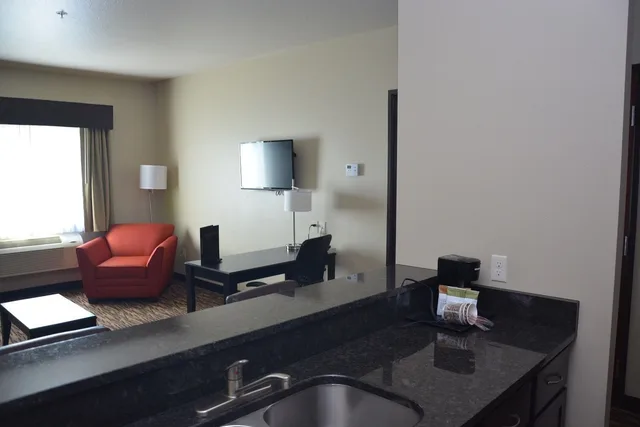 جناح فاخر بسرير كينج بغرفة نوم واحدة مع أريكة، Roosevelt Inn and Suites 1/1