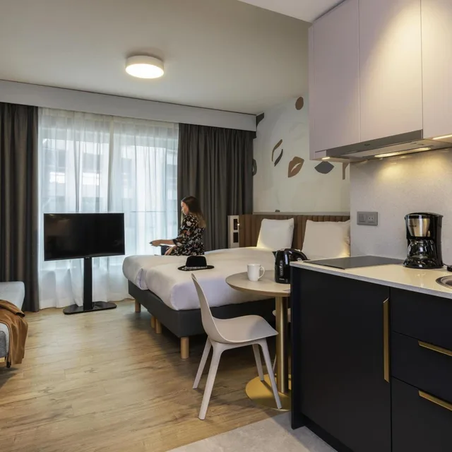 Elegant, Studio, Quadruple, Aparthotel Adagio Access Brussels Delta 10/10