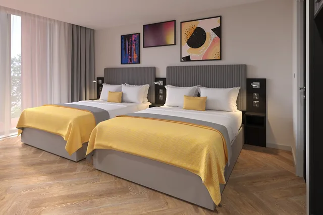 غرفة ديلوكس بسرير مزدوج وسرير فردي، Maldron Hotel Croke Park 1/2