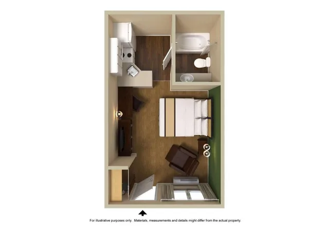 استوديو بسرير كينج لذوي الإعاقة، Studio 6 Suites Fresno North CA 10/10