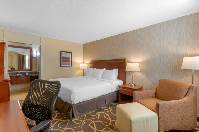 غرفة بسرير كوين يُسمح فيها بالحيوانات الأليفة بحوض جاكوزي لذوي الإعاقة، Best Western Plus Burley Inn & Convention Center 3/7