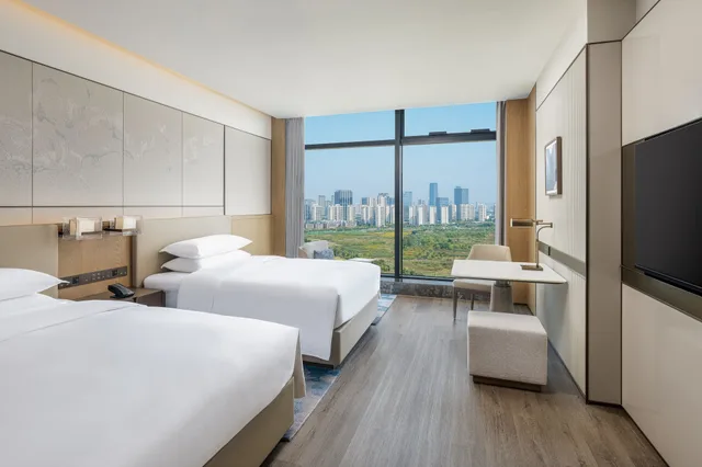 غرفة كلوب بسريرين مزدوجين بإطلالة على المدينة، Shaoxing Marriott Hotel Shangyu 4/5
