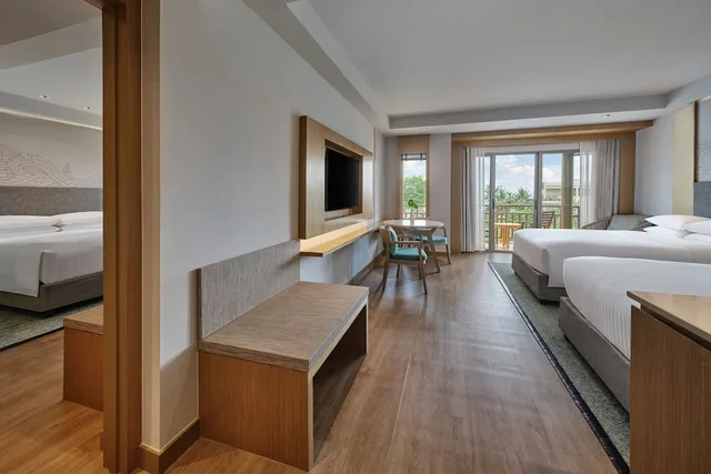 غرفة بسريرين مزدوجين بإطلالة على المسبح، Phuket Marriott Resort & Spa, Merlin Beach 9/10