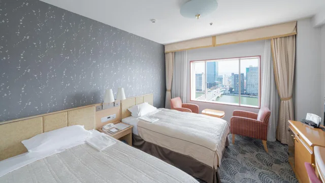 Twin Beds, River View, Hotel Okura Niigata 1/1