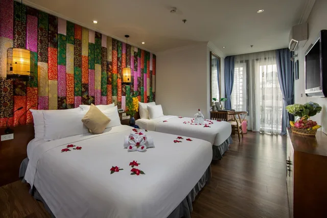 غرفة عائلية بشرفة، Hanoi Media Hotel and Spa 2/2