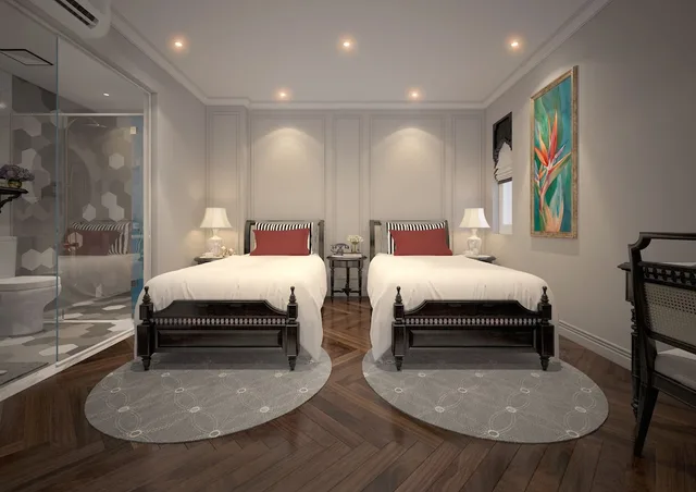 غرفة ديلوكس بسريرين منفصلين بغرفة نوم واحدة، HANOI GRACEFUL HOTEL 7/10