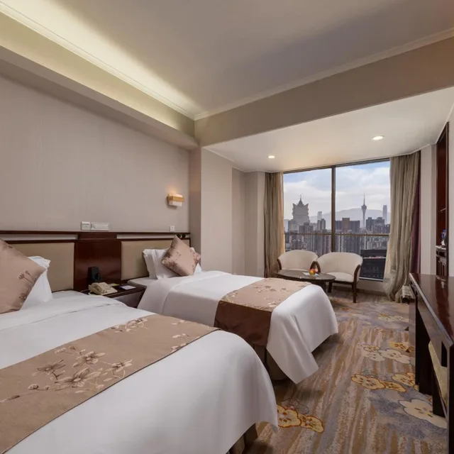 Indulgence, Style, Twin Beds, Panoramic Floor، Guangdong Hotel Zhuhai Ex Guangdong Regency 2/3