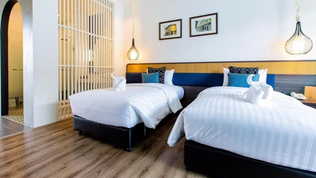 غرفة بسريرين منفصلين بإطلالة على المسبح، Chaanburi Boutique Resort 3/7
