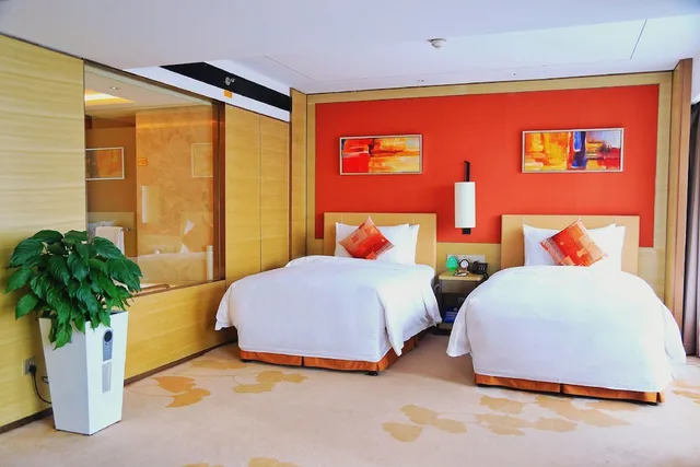 غرفة ديلوكس بسريرين منفصلين بإطلالة على المدينة، Grand Metropark Hotel Beijing 1/5
