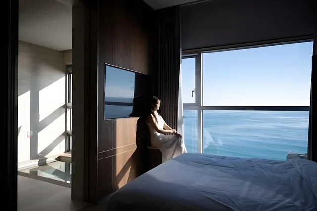 جناح بريميوم بسرير كوين بإطلالة على البحر بجاكوزي، Mer de l'aube Hotel 2/2