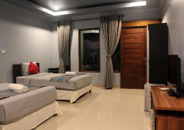 غرفة ديلوكس بسريرين منفصلين بإطلالة على البحر، Ridho Malik Hotel 6/8