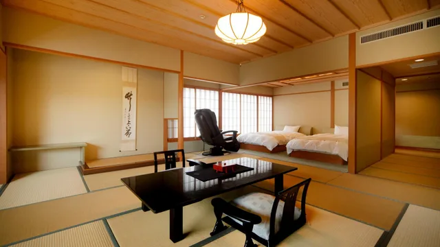 غرفة بسريرين منفصلين بأرضية تاتامي، Kotohira Onsen Kotosankaku 1/1