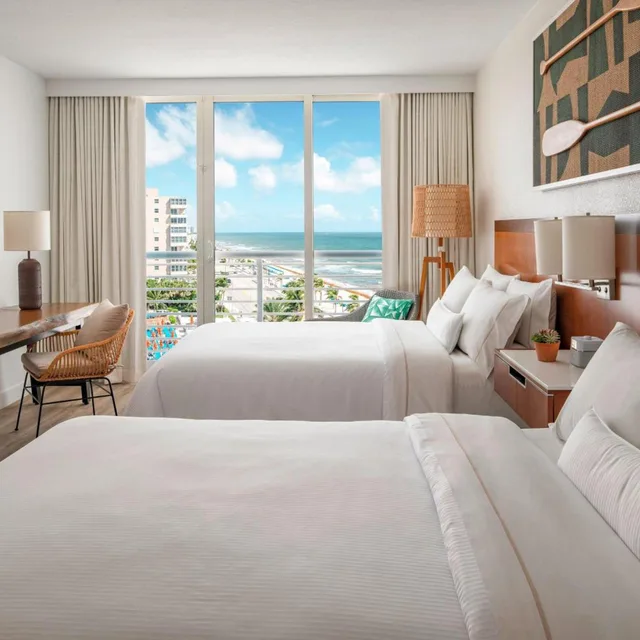 غرفة بسريرين مزدوجين بإطلالة جزئية على البحر، The Westin Fort Lauderdale Beach Resort 4/4
