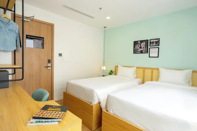 غرفة تنفيذية بسريرين منفصلين بشرفة، Wilque Hotel Hanoi 9/10