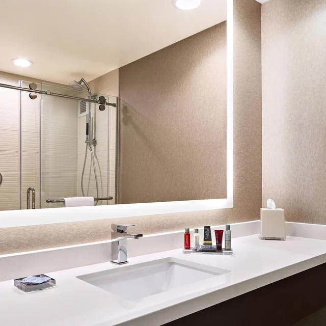 غرفة بسرير كينج مع أريكة بحوض استحمام لذوي الإعاقة، Cleveland Marriott East 6/7