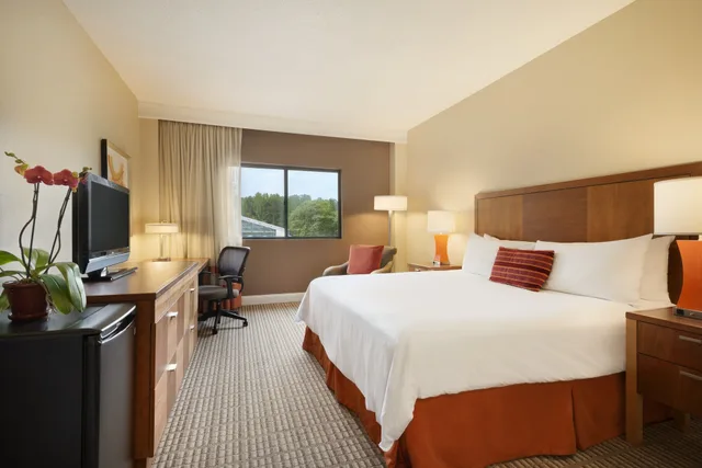 غرفة بريميوم بسرير كينج بإطلالة على البحيرة بحوض استحمام لذوي الإعاقة، Crowne Plaza Atlanta SW Peachtree City 4/5