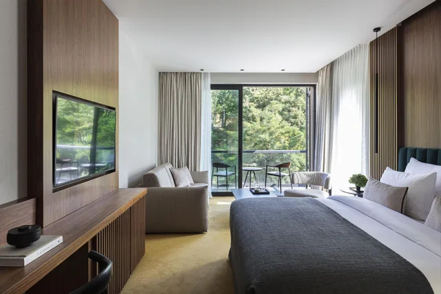 غرفة بسرير مزدوج بإطلالة على الجبل، The Lynx | Mountain Resort Florina 1/6