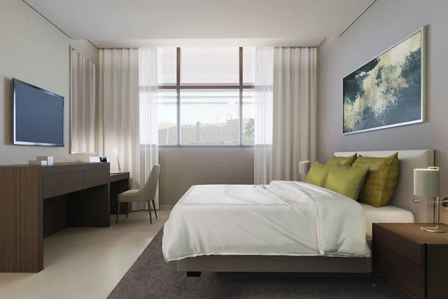 شقة بسرير كينج بغرفة نوم واحدة، الحي الدبلوماسي الرياض - شقق ماريوت التنفيذية(Riyadh Diplomatic Quarter - Marriott Executive Apartments) 1/4