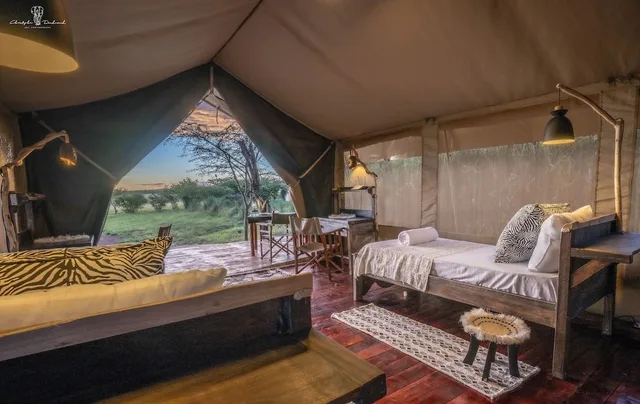 خيمة ديلوكس بسريرين منفصلين بإطلالة على المتنزه بحمام خاص، Il Muran Lentim Eco-Camp 3/9