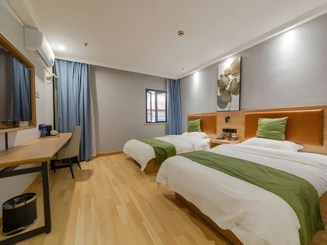 غرفة بسريرين، Greentree Inn Suzhou Taiping Town High-Speed North Station Express Hotel 1/2
