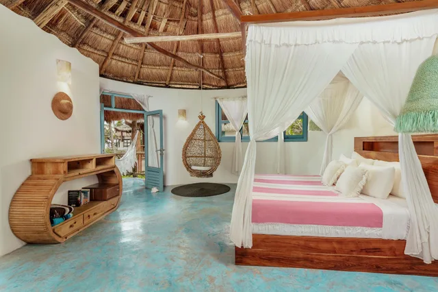 جناح بسرير كينج بإطلالة على البحر، Hotel Dos Ceibas Eco Retreat Tulum 5/8