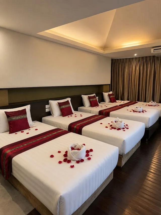 غرفة عائلية رباعية بسرير مزدوج وسريرين منفصلين، MANDALA HOUSE 5/8