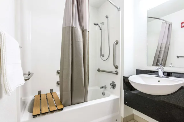1 Full Bed - ADA/RI Shower/Micfridge, NS, Motel6 Longview, TX 7/10