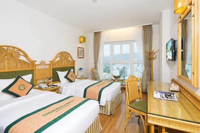 غرفة مريحة بسرير كوين بإطلالة على المدينة، GREEN WORLD HOTEL NHA TRANG 3/10