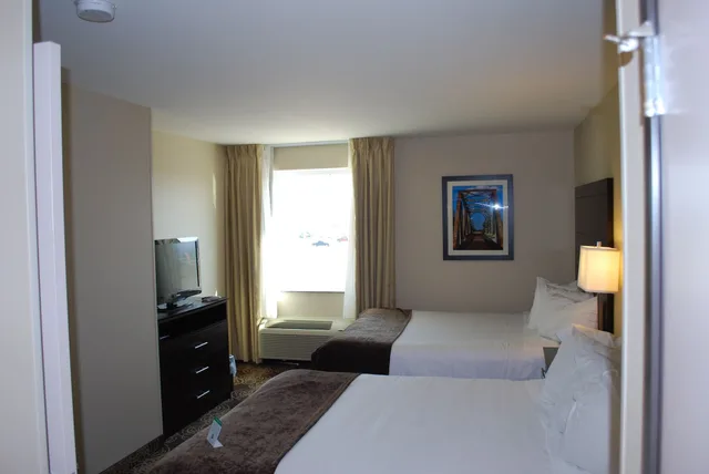 جناح بريميوم بسريرين كوين بغرفة نوم واحدة مع أريكة، Landmark Suites 1/6