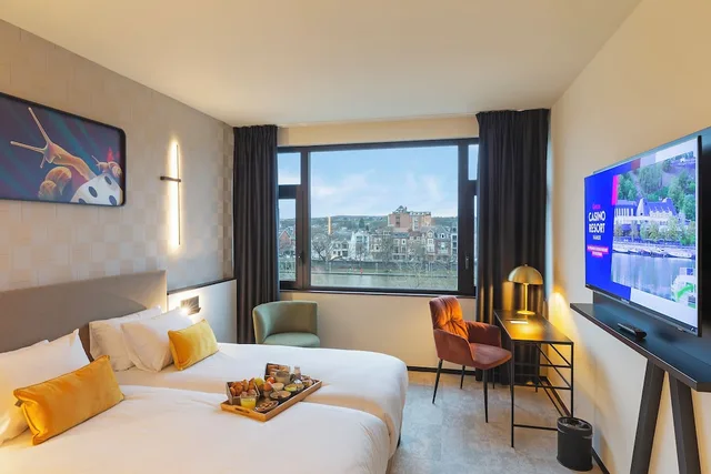 غرفة كلاسيكية بسريرين منفصلين بإطلالة على النهر، Mercure Namur Hotel 4/7