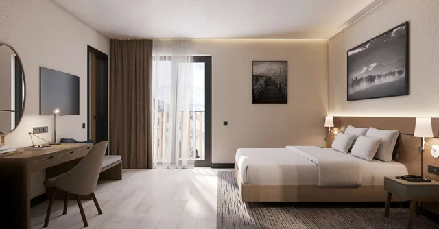 غرفة بريميوم بإطلالة على الجبل بشرفة، Radisson Blu Hotel Mount Erciyes 3/7