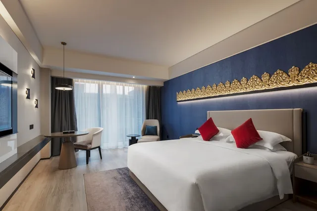 غرفة ديلوكس بسرير كينج بإطلالة على المدينة، Tian Yi International Hotel 3/10