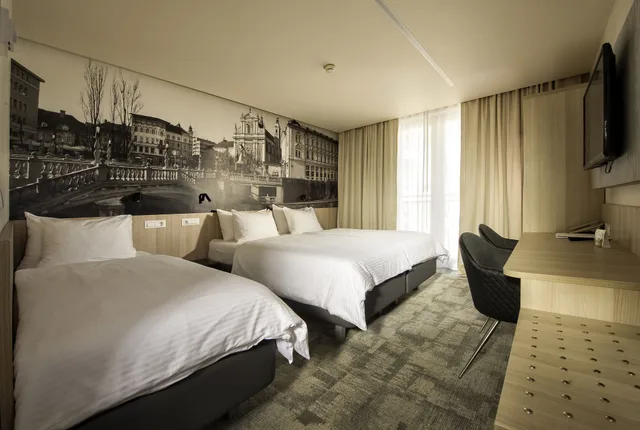 غرفة ثلاثية بثلاثة أسرّة، City Hotel Ljubljana 3/4