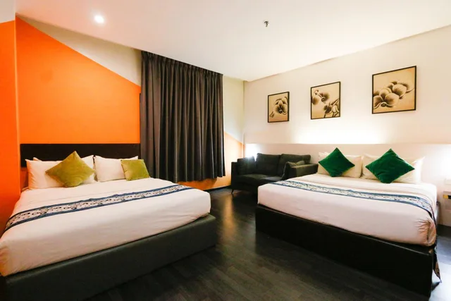 غرفة ديلوكس عائلية بسريرين كوين، Swing & Pillows at Golden Roof Hotel Ampang, Ipoh 1/2