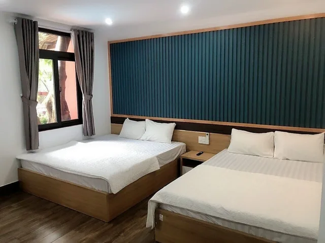 غرفة عائلية بسريرين كوين بإطلالة على المسبح، Catba Oasis Bungalows - Hostel 3/7