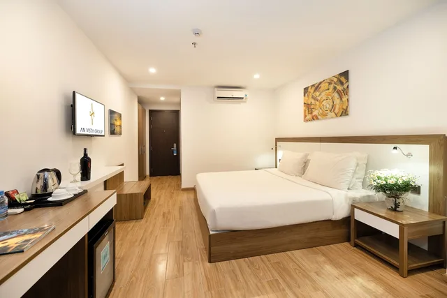 غرفة ديلوكس بسريرين منفصلين بإطلالة على الجبل بشرفة، An Vista Hotel 4/10