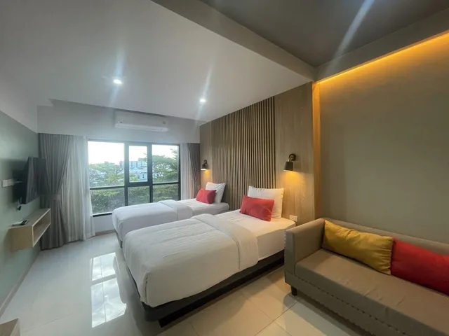 غرفة متصلة ديلوكس بسرير كوين وسريرين منفصلين، Bangkok Mystay Hotel Rangsit 8/10