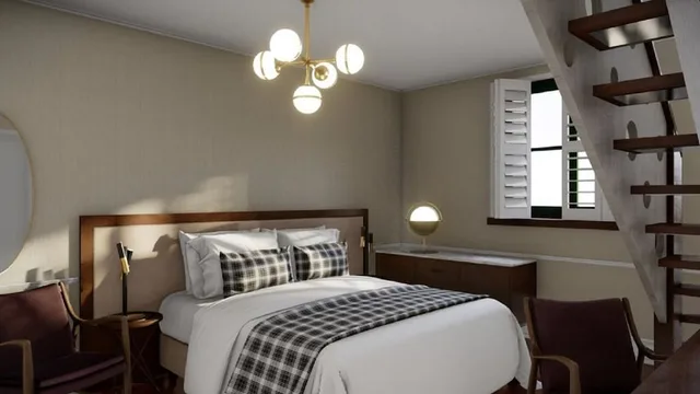 غرفة بسرير كينج بحوض جاكوزي، Brown Beach House Design Hotel 2/5