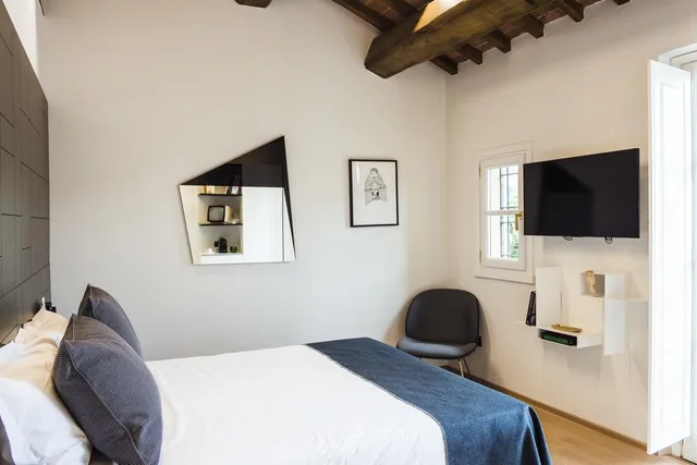 غرفة ديلوكس بسرير مزدوج بشرفة، Hotel Milu Florence 5/8