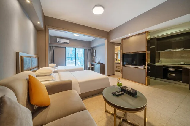 غرفة ديلوكس بسريرين كوين، Poltton International Apartment (Foshan Zumiao Lingnan Tiandi Branch) 1/1