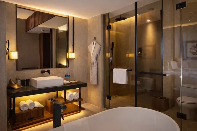 غرفة بسريرين منفصلين بإطلالة على النهر، Aoluguya Hotel 2/3