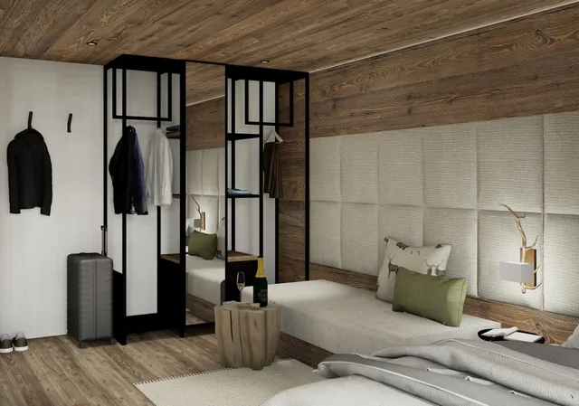 غرفة جونيور بسرير كينج بشرفة، Hotel Saltria true alpine living 9/9