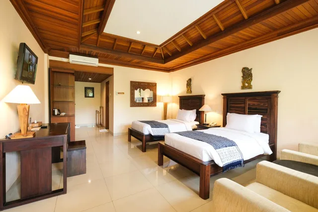 غرفة ديلوكس بسرير مزدوج أو سريرين منفصلين بإطلالة على الحديقة، Bhuwana Ubud Hotel 9/10